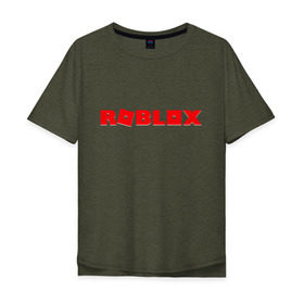 Мужская футболка хлопок Oversize с принтом Roblox Logo , 100% хлопок | свободный крой, круглый ворот, “спинка” длиннее передней части | logo | roblox | лого | логотип | надпись | роблокс