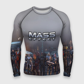 Мужской рашгард 3D с принтом Mass Effect ,  |  | amdromeda initiative | andromeda | game | gun | hemet | n7 | rifle | ryder | soldier | space | star | weapon