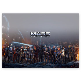 Поздравительная открытка с принтом Mass Effect , 100% бумага | плотность бумаги 280 г/м2, матовая, на обратной стороне линовка и место для марки
 | Тематика изображения на принте: amdromeda initiative | andromeda | game | gun | hemet | n7 | rifle | ryder | soldier | space | star | weapon