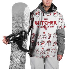 Накидка на куртку 3D с принтом The Witcher Новогодний , 100% полиэстер |  | wild hunt | арбалет | ведьмак 3 | геральт | год | дикая | магия | новый | охота | снег | цири