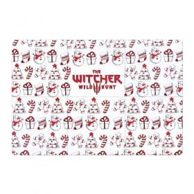 Магнитный плакат 3Х2 с принтом The Witcher Новогодний , Полимерный материал с магнитным слоем | 6 деталей размером 9*9 см | wild hunt | арбалет | ведьмак 3 | геральт | год | дикая | магия | новый | охота | снег | цири
