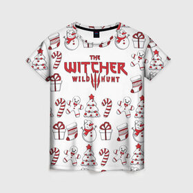 Женская футболка 3D с принтом The Witcher Новогодний , 100% полиэфир ( синтетическое хлопкоподобное полотно) | прямой крой, круглый вырез горловины, длина до линии бедер | wild hunt | арбалет | ведьмак 3 | геральт | год | дикая | магия | новый | охота | снег | цири