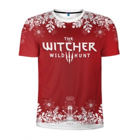 Мужская футболка 3D спортивная с принтом The Witcher Новогодний , 100% полиэстер с улучшенными характеристиками | приталенный силуэт, круглая горловина, широкие плечи, сужается к линии бедра | Тематика изображения на принте: 