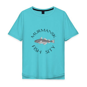 Мужская футболка хлопок Oversize с принтом Мурманск , 100% хлопок | свободный крой, круглый ворот, “спинка” длиннее передней части | мурмаск