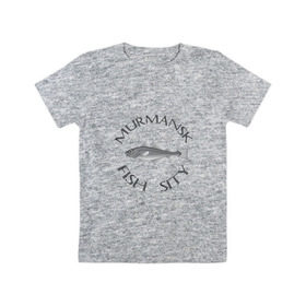Детская футболка хлопок с принтом Мурманск , 100% хлопок | круглый вырез горловины, полуприлегающий силуэт, длина до линии бедер | мурмаск
