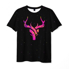 Мужская футболка 3D с принтом Deer , 100% полиэфир | прямой крой, круглый вырез горловины, длина до линии бедер | deer | minimalism | минимализм | олень