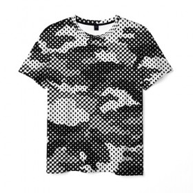 Мужская футболка 3D с принтом Черный камуфляж , 100% полиэфир | прямой крой, круглый вырез горловины, длина до линии бедер | камуфляж | милитари | стиль | тренд | узор