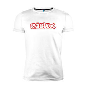 Мужская футболка премиум с принтом Roblox , 92% хлопок, 8% лайкра | приталенный силуэт, круглый вырез ворота, длина до линии бедра, короткий рукав | minecraft | roblox | игра | копатель | майнкрафт | роблокс