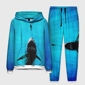 Мужской костюм 3D (с толстовкой) с принтом Акула на охоте ,  |  | акула | женщина | море | охота | рыба | хищник