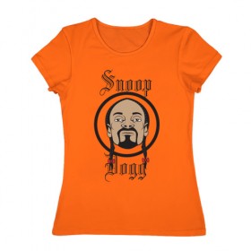 Женская футболка хлопок с принтом Снуп Дог | Snoop Dogg , 100% хлопок | прямой крой, круглый вырез горловины, длина до линии бедер, слегка спущенное плечо | 