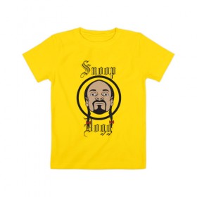 Детская футболка хлопок с принтом Снуп Дог | Snoop Dogg , 100% хлопок | круглый вырез горловины, полуприлегающий силуэт, длина до линии бедер | 
