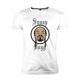 Мужская футболка премиум с принтом Снуп Дог | Snoop Dogg , 92% хлопок, 8% лайкра | приталенный силуэт, круглый вырез ворота, длина до линии бедра, короткий рукав | 