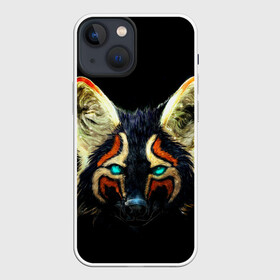 Чехол для iPhone 13 mini с принтом Рыжий лис ,  |  | Тематика изображения на принте: животное | лиса | рыжий | фыр | черный