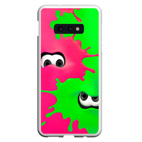 Чехол для Samsung S10E с принтом Splatoon , Силикон | Область печати: задняя сторона чехла, без боковых панелей | брызги | глаза | зеленый | игра | краски | розовый | салатовый