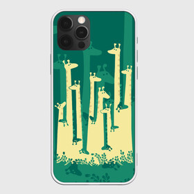 Чехол для iPhone 12 Pro Max с принтом Жирафы , Силикон |  | africa | animals | fantasy | giraffes | long | neck | silhouette | spots | stencil | surrealism | аниме | африка | ветки | длинная | животные | жирафы | зелёный | картинка | крутой | листья | лучший | пятна | растения | рисунок | силуэт