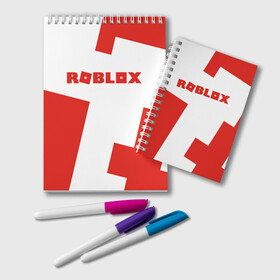Блокнот с принтом ROBLOX Red , 100% бумага | 48 листов, плотность листов — 60 г/м2, плотность картонной обложки — 250 г/м2. Листы скреплены удобной пружинной спиралью. Цвет линий — светло-серый
 | block | lego | logo | minecraft | online | oof | quest | roblocks | roblockx | roblox | studio | блок | блоки | голова | игра | игры | квест | лего | лицо | лого | логотип | майнкрафт | онлайн | роблокс | символ | студия