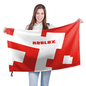 Флаг 3D с принтом ROBLOX Red , 100% полиэстер | плотность ткани — 95 г/м2, размер — 67 х 109 см. Принт наносится с одной стороны | Тематика изображения на принте: block | lego | logo | minecraft | online | oof | quest | roblocks | roblockx | roblox | studio | блок | блоки | голова | игра | игры | квест | лего | лицо | лого | логотип | майнкрафт | онлайн | роблокс | символ | студия