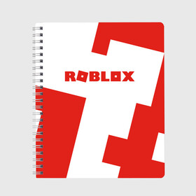 Тетрадь с принтом ROBLOX Red , 100% бумага | 48 листов, плотность листов — 60 г/м2, плотность картонной обложки — 250 г/м2. Листы скреплены сбоку удобной пружинной спиралью. Уголки страниц и обложки скругленные. Цвет линий — светло-серый
 | Тематика изображения на принте: block | lego | logo | minecraft | online | oof | quest | roblocks | roblockx | roblox | studio | блок | блоки | голова | игра | игры | квест | лего | лицо | лого | логотип | майнкрафт | онлайн | роблокс | символ | студия
