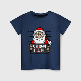 Детская футболка хлопок с принтом Типичный Дед Мороз , 100% хлопок | круглый вырез горловины, полуприлегающий силуэт, длина до линии бедер | Тематика изображения на принте: 
