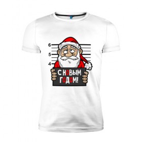 Мужская футболка премиум с принтом Типичный Дед Мороз , 92% хлопок, 8% лайкра | приталенный силуэт, круглый вырез ворота, длина до линии бедра, короткий рукав | 