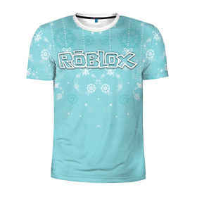 Мужская футболка 3D спортивная с принтом Roblox Новогодний , 100% полиэстер с улучшенными характеристиками | приталенный силуэт, круглая горловина, широкие плечи, сужается к линии бедра | dynablocks | roblox | блоки | вселенная | герои | год | кубики | новый | роблокс | снег | снежинки | узор