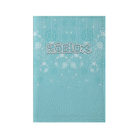 Обложка для паспорта матовая кожа с принтом Roblox Новогодний , натуральная матовая кожа | размер 19,3 х 13,7 см; прозрачные пластиковые крепления | dynablocks | roblox | блоки | вселенная | герои | год | кубики | новый | роблокс | снег | снежинки | узор
