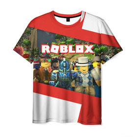 Мужская футболка 3D с принтом ROBLOX , 100% полиэфир | прямой крой, круглый вырез горловины, длина до линии бедер | lego | logo | meme | memes | minecraft | oof | quest | roblocks | roblockx | roblox | studio | блок | блоки | голова | игра | игры | квест | лего | лицо | лого | логотип | майнкрафт | мем | мемы | онлайн | роблокс | студия