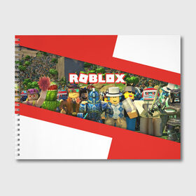 Альбом для рисования с принтом ROBLOX , 100% бумага
 | матовая бумага, плотность 200 мг. | Тематика изображения на принте: lego | logo | meme | memes | minecraft | oof | quest | roblocks | roblockx | roblox | studio | блок | блоки | голова | игра | игры | квест | лего | лицо | лого | логотип | майнкрафт | мем | мемы | онлайн | роблокс | студия