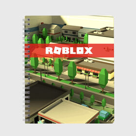 Тетрадь с принтом ROBLOX City , 100% бумага | 48 листов, плотность листов — 60 г/м2, плотность картонной обложки — 250 г/м2. Листы скреплены сбоку удобной пружинной спиралью. Уголки страниц и обложки скругленные. Цвет линий — светло-серый
 | lego | logo | meme | memes | minecraft | oof | quest | roblocks | roblockx | roblox | studio | блок | блоки | голова | игра | игры | квест | лего | лицо | лого | логотип | майнкрафт | мем | мемы | онлайн | роблокс | студия