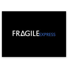 Поздравительная открытка с принтом FRAGILE EXPRESS , 100% бумага | плотность бумаги 280 г/м2, матовая, на обратной стороне линовка и место для марки
 | kojima productions | кодзима | кодзима продакшн
