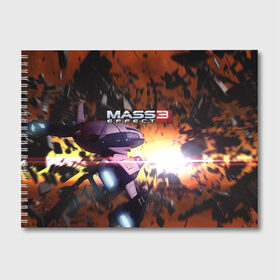 Альбом для рисования с принтом MASS EFFECT , 100% бумага
 | матовая бумага, плотность 200 мг. | amdromeda initiative | andromeda | game | gun | hemet | n7 | rifle | ryder | soldier | space | star | weapon