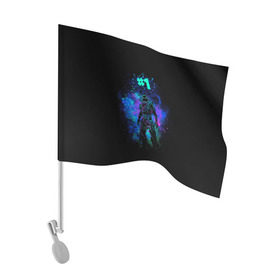 Флаг для автомобиля с принтом Fortnite. Neon Raven , 100% полиэстер | Размер: 30*21 см | battle | epic | fortnite | games | nevermore | raven | royale | save | soldier | world | битва | ворон | королевская | солдат | фортнайт