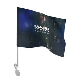 Флаг для автомобиля с принтом MASS EFFECT ANDROMEDA , 100% полиэстер | Размер: 30*21 см | amdromeda initiative | andromeda | game | gun | hemet | n7 | rifle | ryder | soldier | space | star | weapon