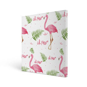 Холст квадратный с принтом Lil Peep pink flamingo , 100% ПВХ |  | benz truck | girls. pink | gustav hr | hip hop | lil | lil peep | peep | rap | лил | лилпип | листья | пальма | пальмы | пип | розовый | рэп | фламинго | хип хоп | эмо | эмо реп