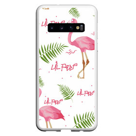 Чехол для Samsung Galaxy S10 с принтом Lil Peep pink flamingo , Силикон | Область печати: задняя сторона чехла, без боковых панелей | Тематика изображения на принте: benz truck | girls. pink | gustav hr | hip hop | lil | lil peep | peep | rap | лил | лилпип | листья | пальма | пальмы | пип | розовый | рэп | фламинго | хип хоп | эмо | эмо реп