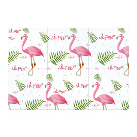Магнитный плакат 3Х2 с принтом Lil Peep pink flamingo , Полимерный материал с магнитным слоем | 6 деталей размером 9*9 см | benz truck | girls. pink | gustav hr | hip hop | lil | lil peep | peep | rap | лил | лилпип | листья | пальма | пальмы | пип | розовый | рэп | фламинго | хип хоп | эмо | эмо реп