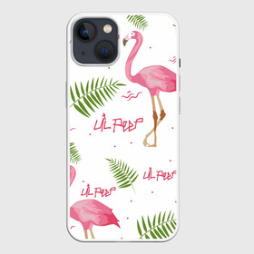 Чехол для iPhone 13 с принтом Lil Peep pink flamingo ,  |  | Тематика изображения на принте: benz truck | girls. pink | gustav hr | hip hop | lil | lil peep | peep | rap | лил | лилпип | листья | пальма | пальмы | пип | розовый | рэп | фламинго | хип хоп | эмо | эмо реп