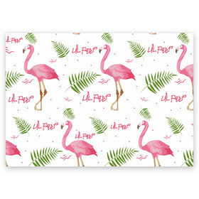 Поздравительная открытка с принтом Lil Peep pink flamingo , 100% бумага | плотность бумаги 280 г/м2, матовая, на обратной стороне линовка и место для марки
 | benz truck | girls. pink | gustav hr | hip hop | lil | lil peep | peep | rap | лил | лилпип | листья | пальма | пальмы | пип | розовый | рэп | фламинго | хип хоп | эмо | эмо реп