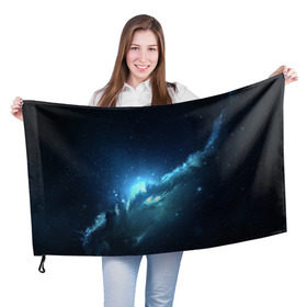 Флаг 3D с принтом ATLANTIS NEBULA , 100% полиэстер | плотность ткани — 95 г/м2, размер — 67 х 109 см. Принт наносится с одной стороны | galaxy | nebula | space | star | абстракция | вселенная | галактика | звезда | звезды | космический | планеты