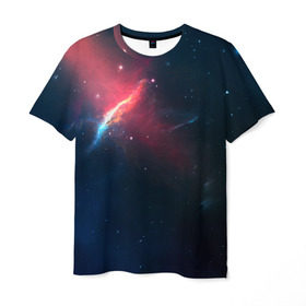 Мужская футболка 3D с принтом Космическое сияние , 100% полиэфир | прямой крой, круглый вырез горловины, длина до линии бедер | Тематика изображения на принте: galaxy | nebula | space | star | абстракция | вселенная | галактика | звезда | звезды | космический | планеты