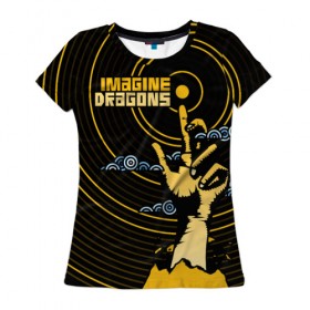 Женская футболка 3D с принтом Imagine Dragons , 100% полиэфир ( синтетическое хлопкоподобное полотно) | прямой крой, круглый вырез горловины, длина до линии бедер | Тематика изображения на принте: imagine dragons | imagine dragons origins | имэджн драгонз | рок