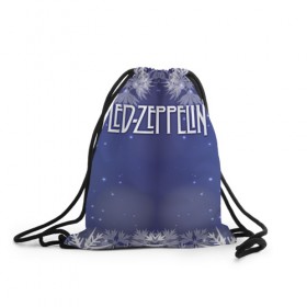 Рюкзак-мешок 3D с принтом Новогодний Led Zeppelin , 100% полиэстер | плотность ткани — 200 г/м2, размер — 35 х 45 см; лямки — толстые шнурки, застежка на шнуровке, без карманов и подкладки | 