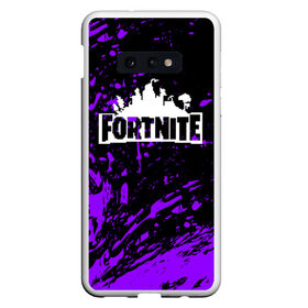 Чехол для Samsung S10E с принтом FORTNITE , Силикон | Область печати: задняя сторона чехла, без боковых панелей | 2019 | armor | armour | cybersport | esport | fortnite | game | llama | logo | броня | игра | киберспорт | лама | симулятор строительства | строительство | фиолетовый | фирменные цвета | фортнайт