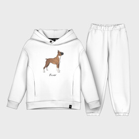Детский костюм хлопок Oversize с принтом Немецкий Боксер ,  |  | Тематика изображения на принте: boxer | dog | боксёр | собака | собака боксер | собаки