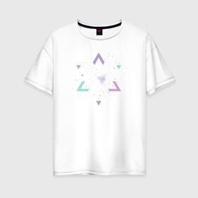 Женская футболка хлопок Oversize с принтом Геометрия , 100% хлопок | свободный крой, круглый ворот, спущенный рукав, длина до линии бедер
 | абстракция | геометрия | космос