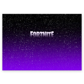 Поздравительная открытка с принтом FORTNITE SPACE , 100% бумага | плотность бумаги 280 г/м2, матовая, на обратной стороне линовка и место для марки
 | Тематика изображения на принте: 2019 | armor | armour | cybersport | esport | fortnite | game | llama | logo | броня | игра | киберспорт | лама | симулятор строительства | строительство | фиолетовый | фирменные цвета | фортнайт