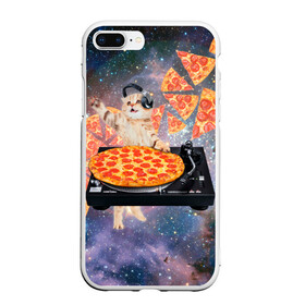 Чехол для iPhone 7Plus/8 Plus матовый с принтом Кот Диджей , Силикон | Область печати: задняя сторона чехла, без боковых панелей | cat | cosmos | dj | fast | fastfood | food | meme | party | pizza | space | вечеринка | диджей | еда | космос | кошак | кошка | мем | пицца | фастфуд