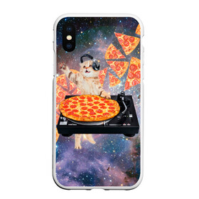 Чехол для iPhone XS Max матовый с принтом Кот Диджей , Силикон | Область печати: задняя сторона чехла, без боковых панелей | cat | cosmos | dj | fast | fastfood | food | meme | party | pizza | space | вечеринка | диджей | еда | космос | кошак | кошка | мем | пицца | фастфуд