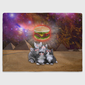 Плед 3D с принтом Египетские Коты , 100% полиэстер | закругленные углы, все края обработаны. Ткань не мнется и не растягивается | Тематика изображения на принте: cat | cosmos | egypt | fast | fastfood | food | meme | party | space | вечеринка | египет | еда | иллюминаты | космос | кошак | кошка | масоны | мем | песок | пирамиды | пицца | пустыня | фастфуд