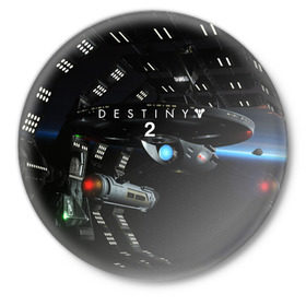 Значок с принтом destiny 2 ,  металл | круглая форма, металлическая застежка в виде булавки | Тематика изображения на принте: action | destiny | destiny 2 | fantasy | game | hunter | online | titan | traveller | warlock | игры | космос | шутер